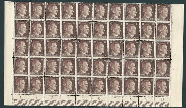 Adolf Hitler MiNr. 787 postfrisch **,  halber Bogen