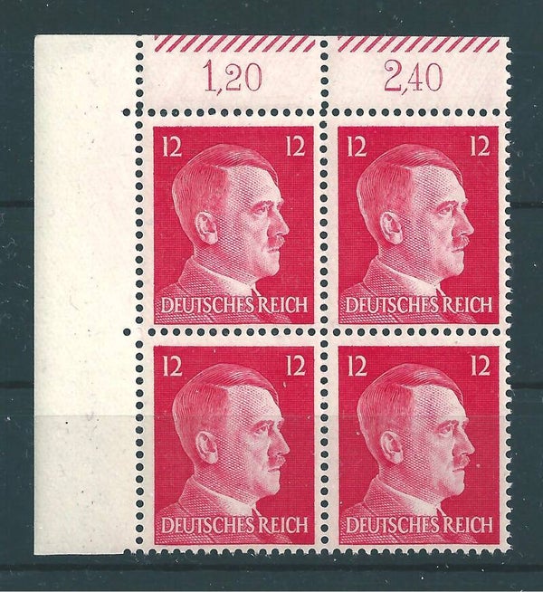 Adolf Hitler MiNr. 788 postfrische ** Bogenecke
