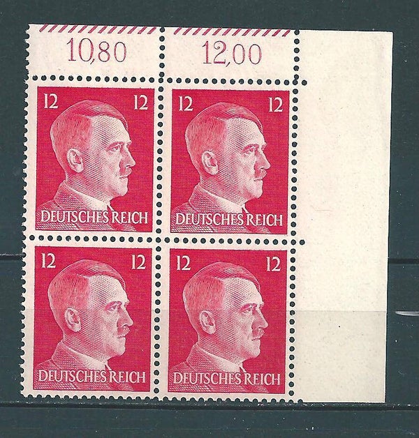 Adolf Hitler MiNr. 788 postfrische ** Bogenecke
