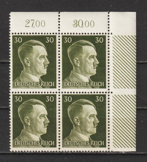 Adolf Hitler MiNr. 794 postfrische ** Bogenecke