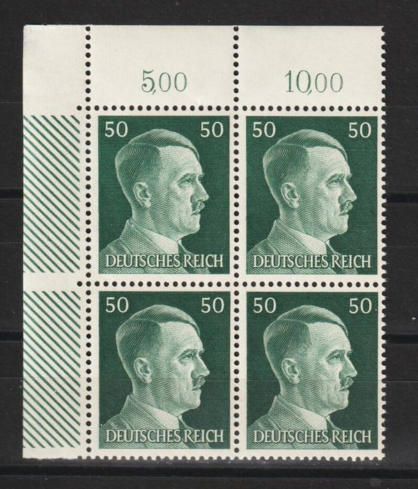 Adolf Hitler MiNr. 796 postfrische ** Bogenecke