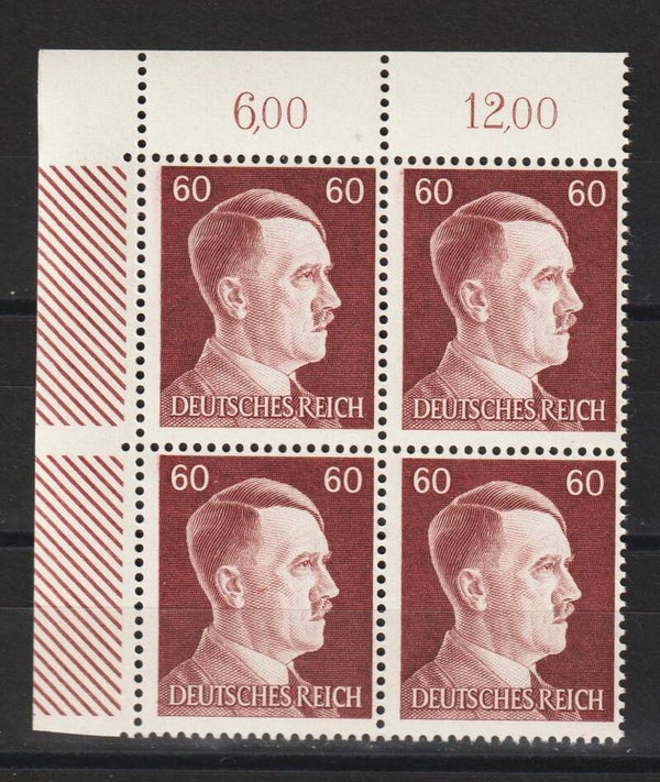 Adolf Hitler MiNr. 797 postfrische ** Bogenecke