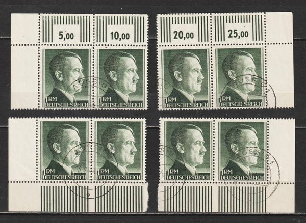 MiNr. 799 alle 4 Bogenecken gestempelt, selten