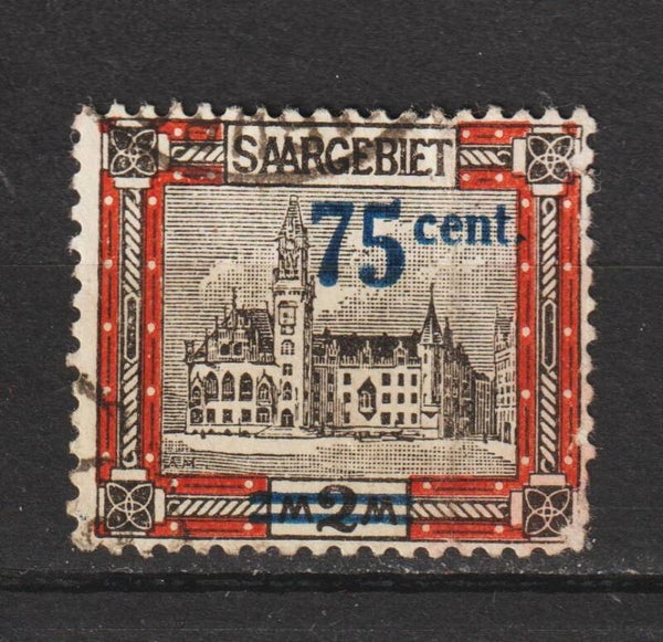 Saar MiNr. 79 AII gestempelt, Aufdruck (lebhaft)blau  (sab01)