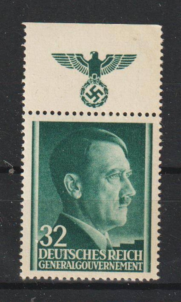 Generalgouvernement MiNr. 80 Oberrand postfrisch ** Oberrand mit Hoheitszeichen