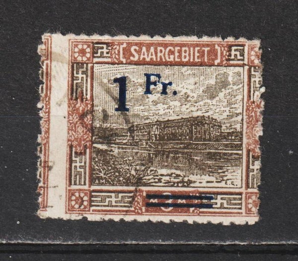 Saar MiNr. 80 IV gestempelt, stark verzähnt