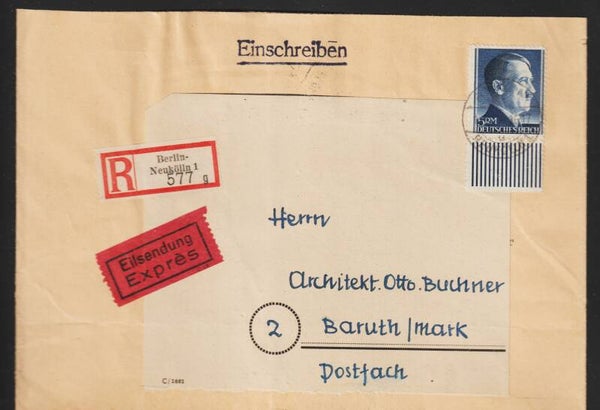 MiNr. 802 A Einzelfrankatur auf Express R-Brief