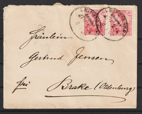 MiNr. 56 (2x) auf Brief, Bahnpost LEIPZIG - HOF   (806)