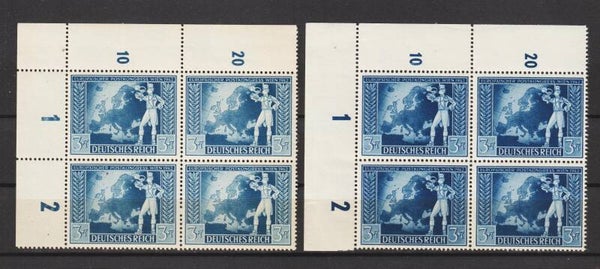 MiNr. 820 postfrische Bogenecken, ndgz, dgz