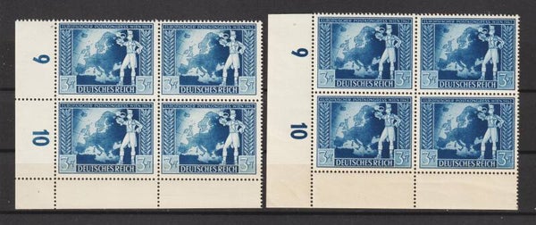 MiNr. 820 postfrische ** Bogenecken, ndgz, dgz