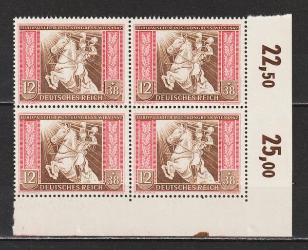 MiNr. 822 + 825 postfrische ** Bogenecken, Plattenfehler f 44 + f 49