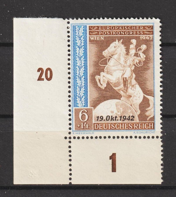 MiNr. 824 postfrische ** Bogenecke