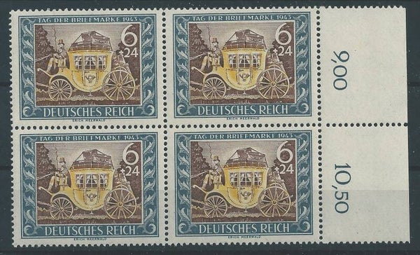 MiNr. 828 postfrischer ** Viererblock