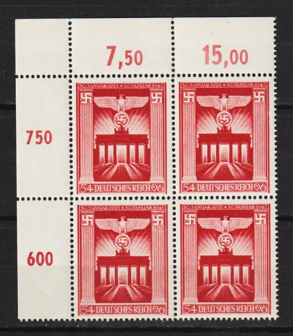 MiNr. 829 postfrische ** Bogenecke