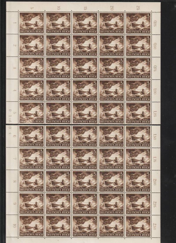 MiNr. 831-842 postfrische Bogen, mittig getrennt