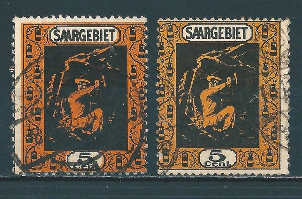 Saar MiNr. 85 a/b gestempelt