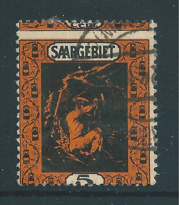 Saar MiNr. 85 gestempelt,  stark verzähnt