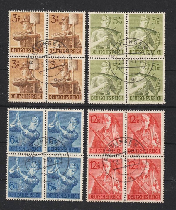 MiNr. 850-853 gestempelte Viererblöcke