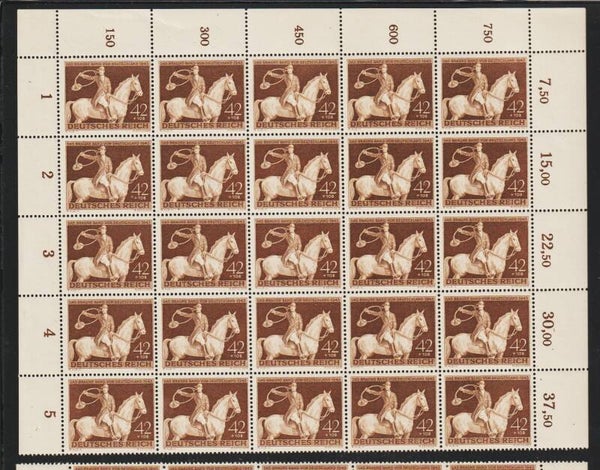 MiNr. 854 halber postfrischer ** Bogen Felder 1-25