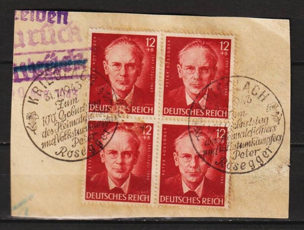 MiNr. 856 Viererblock auf Briefstück