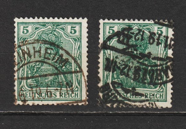 MiNr. 85 IId + IIe gestempelt, geprüft