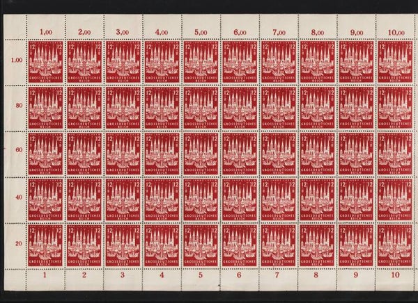 MiNr. 862 postfrisch ** Bogen, Plattenfehler f2