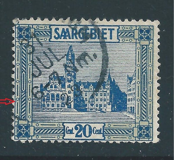 Saar MiNr. 88 gestempelt, Abart