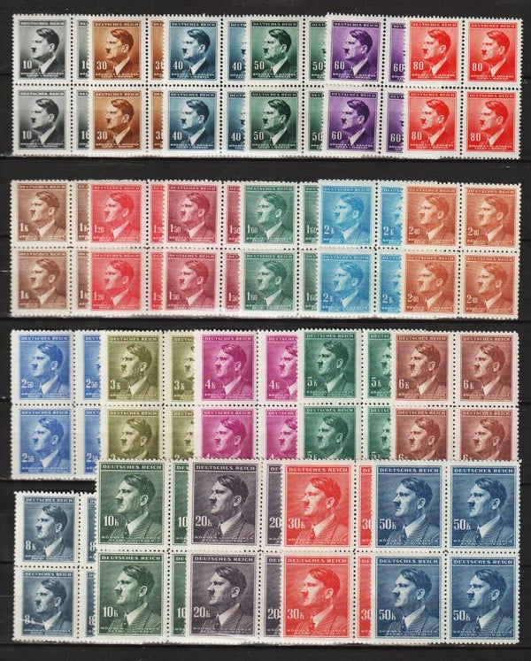 Böhmen & Mähren, B&M MiNr. 89-110 ** Viererblöcke komplett