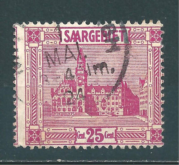 Saar MiNr. 100 gestempelt, verzähnt