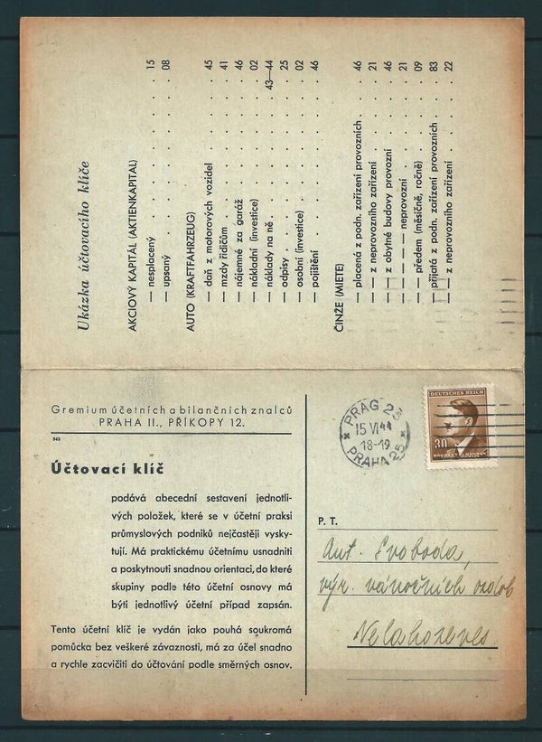 B&M MiNr. 90 Doppelkarte mit privaten Zudruck vom 15.VI.44