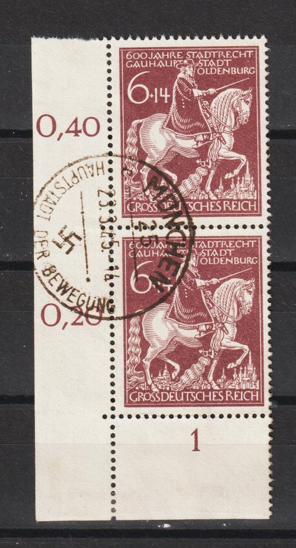 MiNr. 907 gestempelte Unterrand Bogenecke