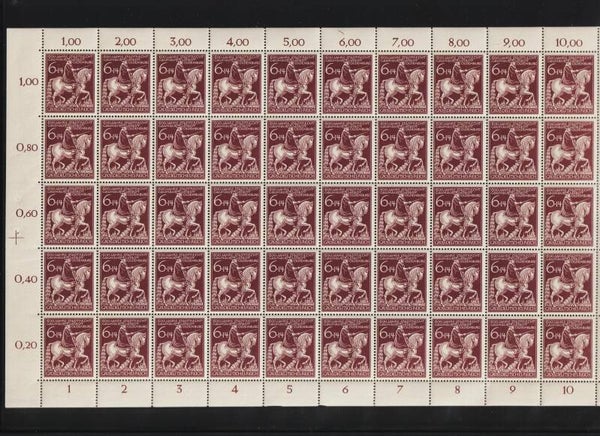 MiNr. 907 postfrisch ** Bogen, Plattenfehler f12, f18