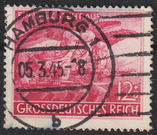 MiNr. 908 gestempelt, Hamburg 5.3.45 Plattenfehler II