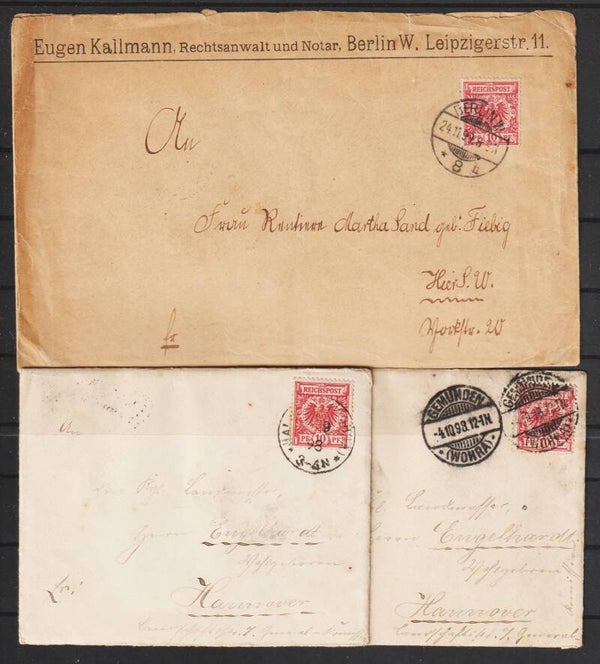 3 x MiNr. 47 Einzelfrankatur auf Brief   (s30003)