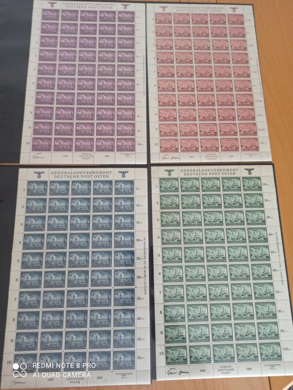 Generalgouvernement MiNr. 92-95 postfrisch ** Bogen