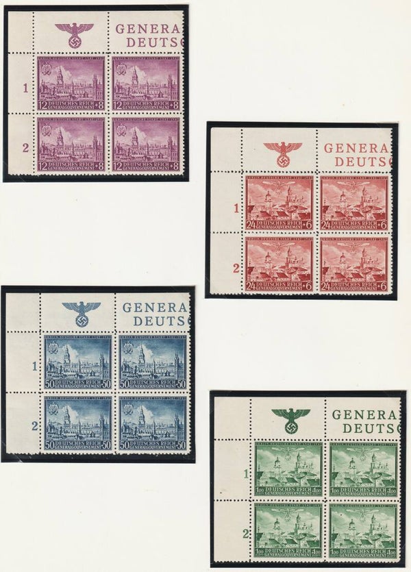 Generalgouvernement MiNr. 92-95 postfrische ** Bogenecken