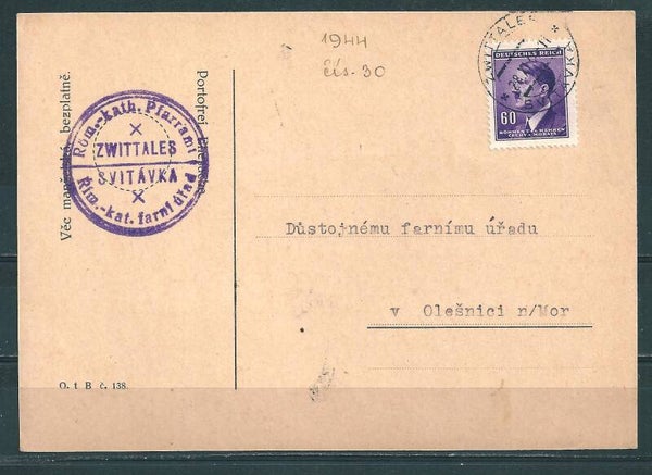 B&M MiNr. 93 auf portogerechter Postkarte im Fernverkehr