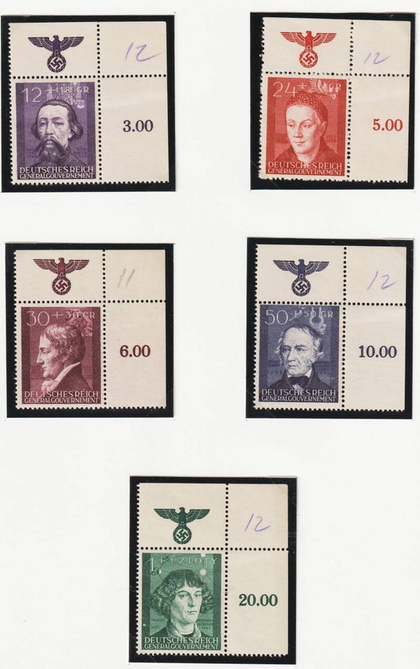Generalgouvernement MiNr. 96-100 postfrisch ** Bogenecken