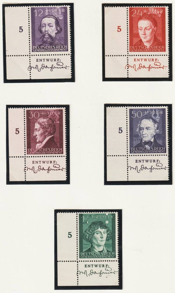 Generalgouvernement MiNr. 96-100 postfrisch ** Bogenecken