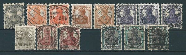 MiNr. 98, 99a+b, 101a+b geprüft, 101a,b+c geprüft, 102, 103a+b geprüft, 104a,b+c geprüft