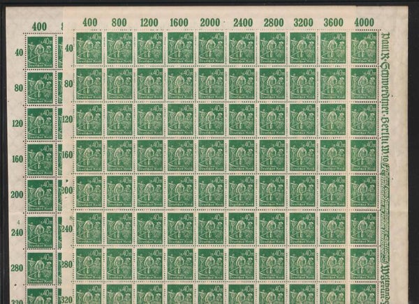 MiNr. 244 P postfrischer ** Bogen, in 2 Farben