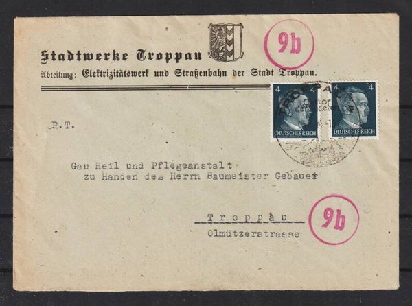 MiNr. 783 MeF auf Brief der Stadtwerke Troppau  (a018)