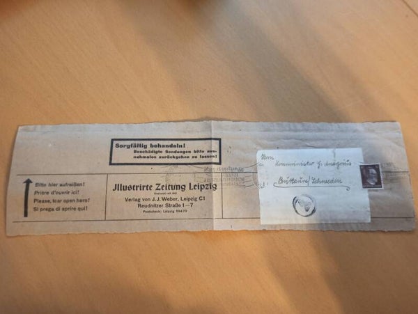 MiNr. 826 auf Zeitungsstreifband nach Schweden  (a032)