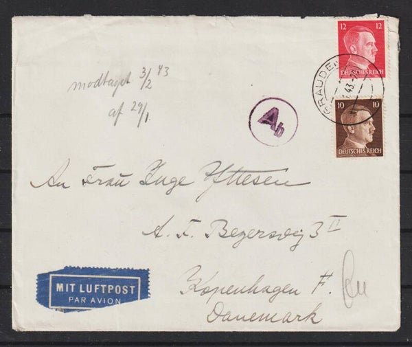 MiNr. 787, 788 Luftpost Brief  (a034)