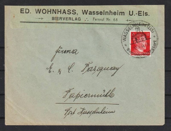 MiNr. 827 Brief, WASSELHEIM  (a044)
