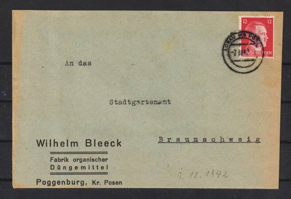 MiNr. 788 auf Brief,  Fabrik organischer Düngemittel  (a052)