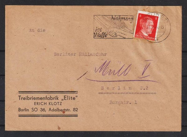 MiNr. 786 auf Brief der Treibriemen Fabrik "Elite"   (a056)
