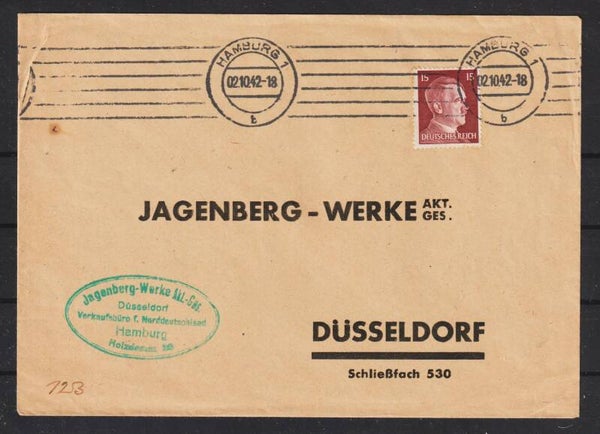 MiNr. 789 EF auf Brief, Jagenberg-Werke  (a064)