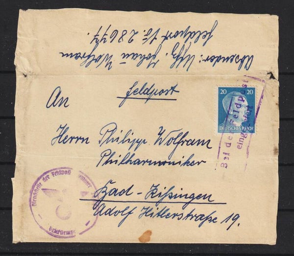 MiNr. 791  Feldpost-Beleg,  BEI DER FELDPOST EINGELIEFERT  (a076)