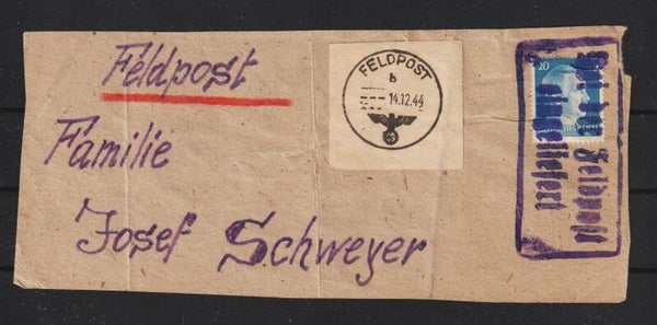 MiNr. 791 EF Feldpost Päckchen (a078)